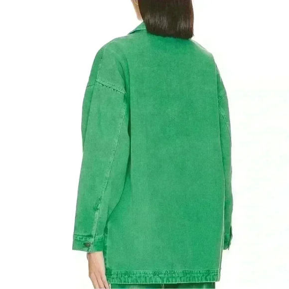 We The Free $128 Madison City Twill Jacket Kelly Green Small Free People - Picture 2 of 5